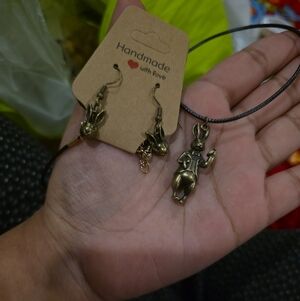 2for$40 Late For Tea 🐰☕ – Wonderland Bunny Jewelry Set 😂✨